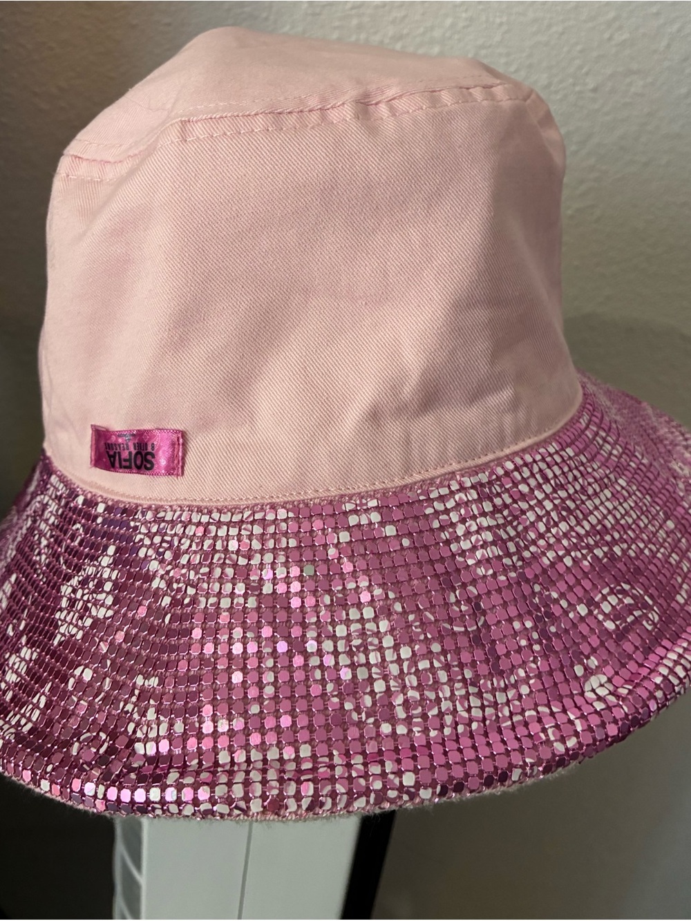 sofia by sofia vergara Pink Sequin Bucket Hat
